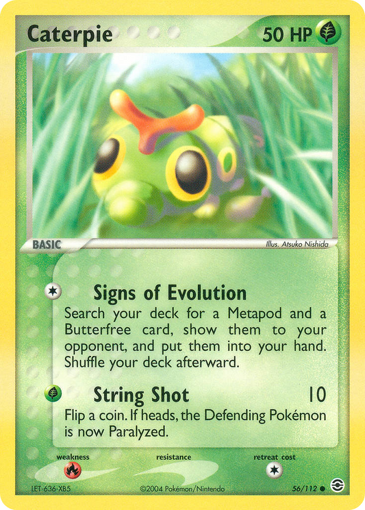 Caterpie 56/112 Common | FireRed & LeafGreen | Pokemon Card