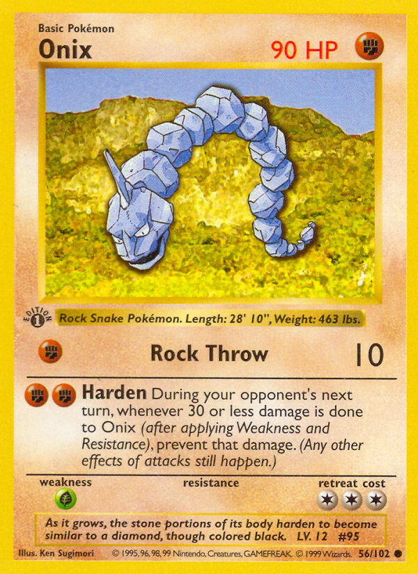 Onix 56/102 Common | Base | Pokemon Card