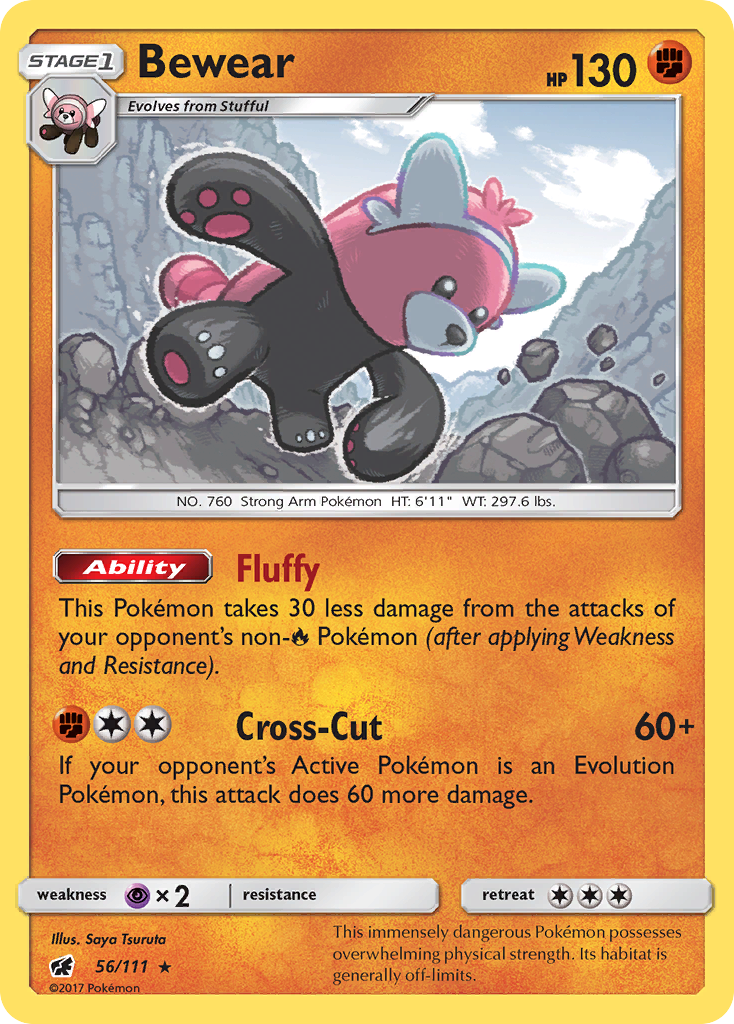 Bewear 56/111 Rare Holo | Crimson Invasion | Pokemon Card