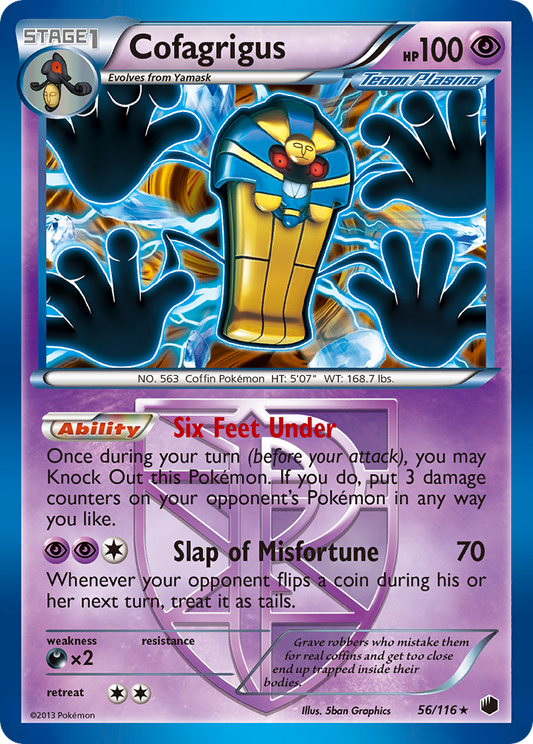 Cofagrigus 56/116 Rare Holo | Plasma Freeze | Pokemon Card