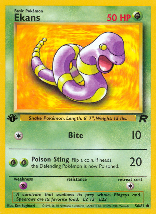 Ekans 56/82 Common | Team Rocket | Pokemon Card