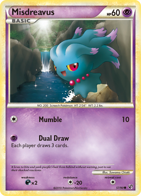 Misdreavus 57/90 Common | HS—Undaunted | Pokemon Card