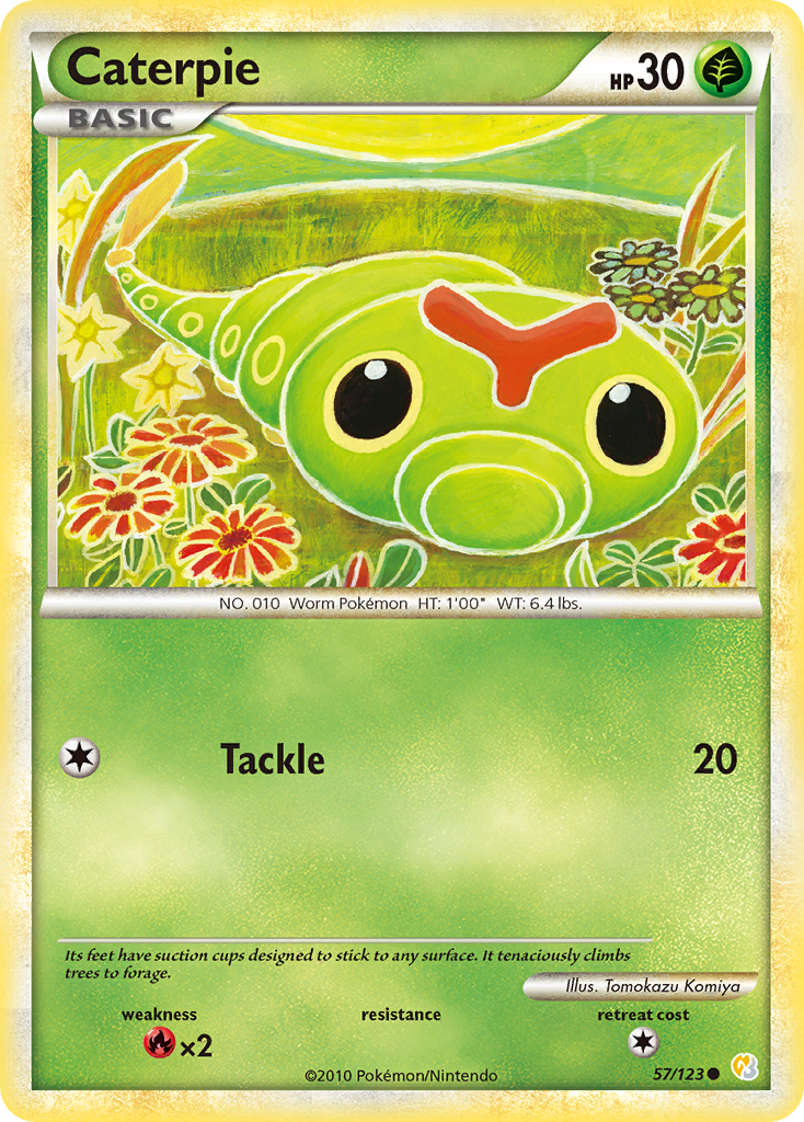 Caterpie 57/123 Common | HeartGold & SoulSilver | Pokemon Card