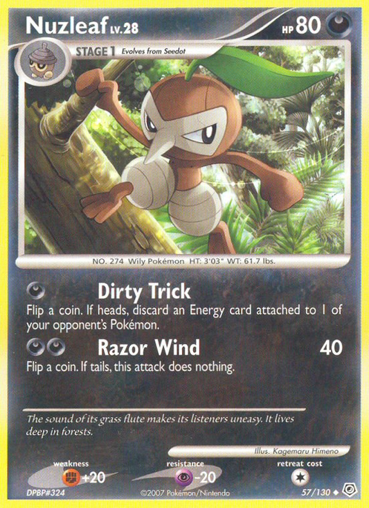 Nuzleaf 57/130 Uncommon | Diamond & Pearl | Pokemon Card