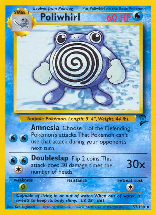 Poliwhirl 57/130 Uncommon | Base Set 2 | Pokemon Card