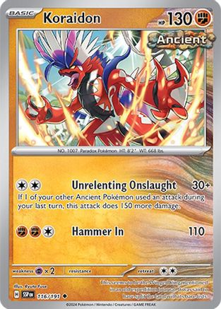 Koraidon 116/191 Reverse Holo | Surging Sparks | Pokemon Card