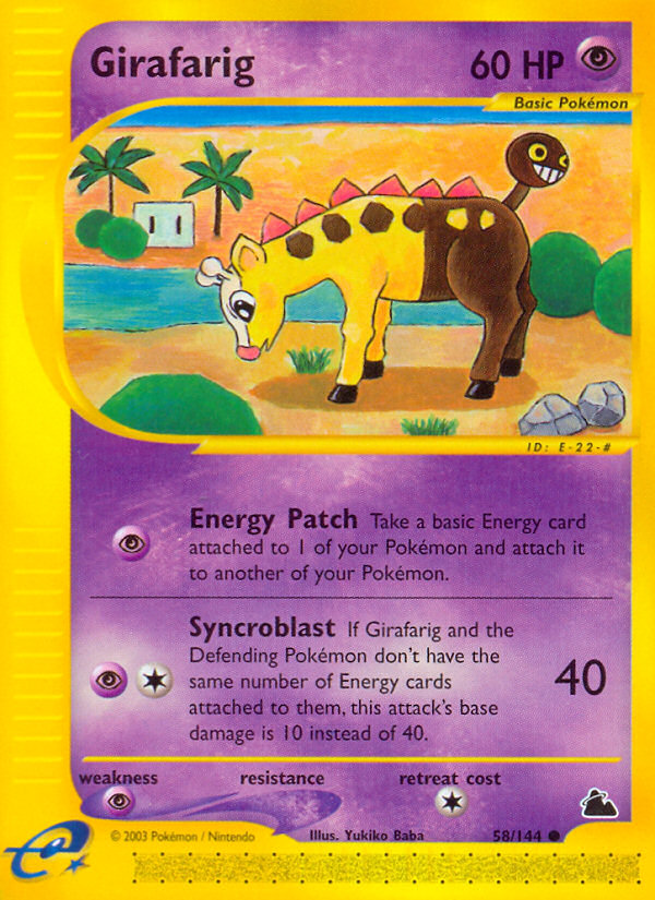 Girafarig 58/144 Common | Skyridge | Pokemon Card