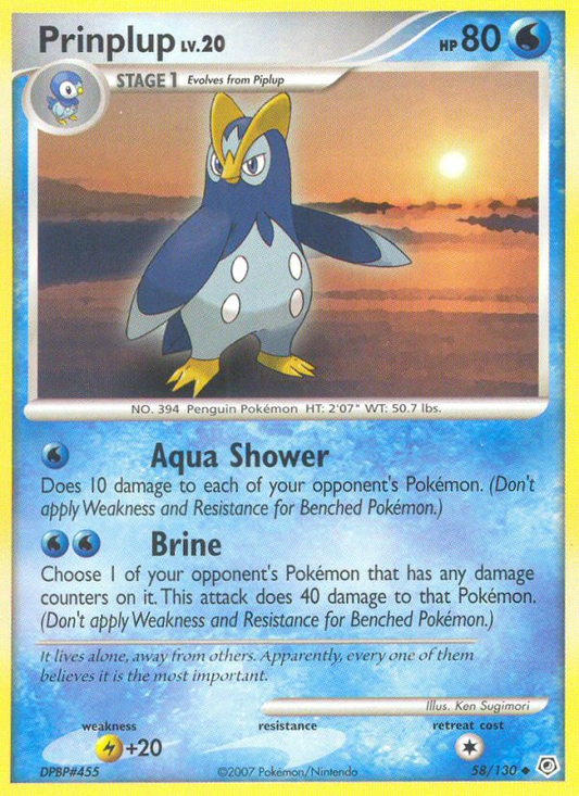 Prinplup 58/130 Uncommon | Diamond & Pearl | Pokemon Card