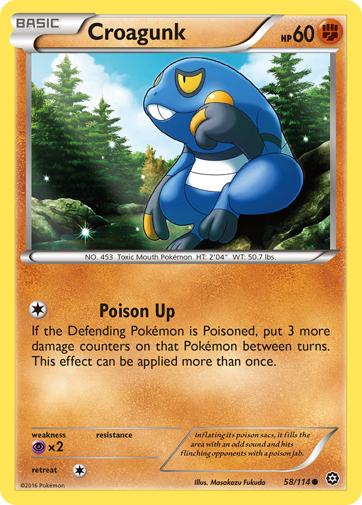 Croagunk 58/114 Common | Steam Siege | Pokemon Card – Brickheads