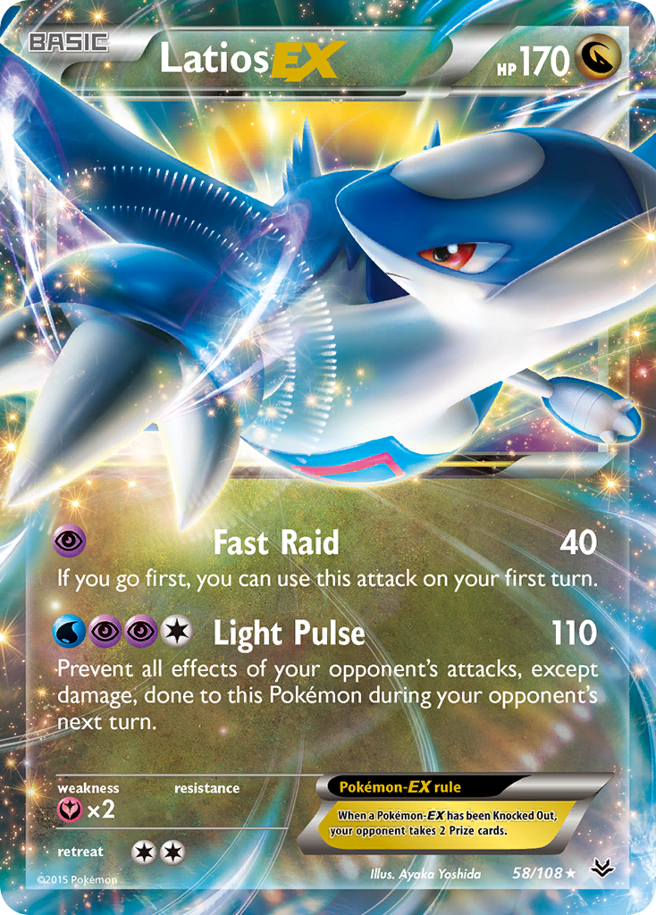 Latios-EX 58/108 Rare Holo EX | Roaring Skies | Pokemon Card