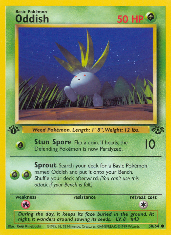 Oddish 58/64 Common | Jungle | Pokemon Card