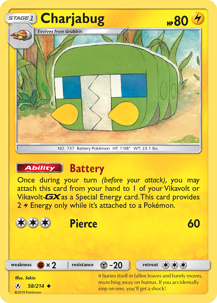 Charjabug 58/214 Uncommon | Unbroken Bonds | Pokemon Card
