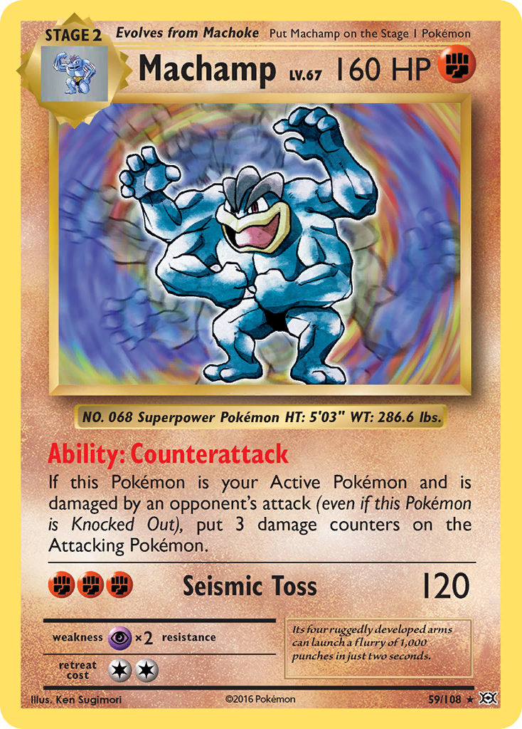 Machamp 59/108 Rare Holo | Evolutions | Pokemon Card