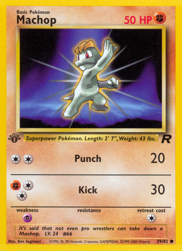 Machop 59/82 Common | Team Rocket | Pokemon Card
