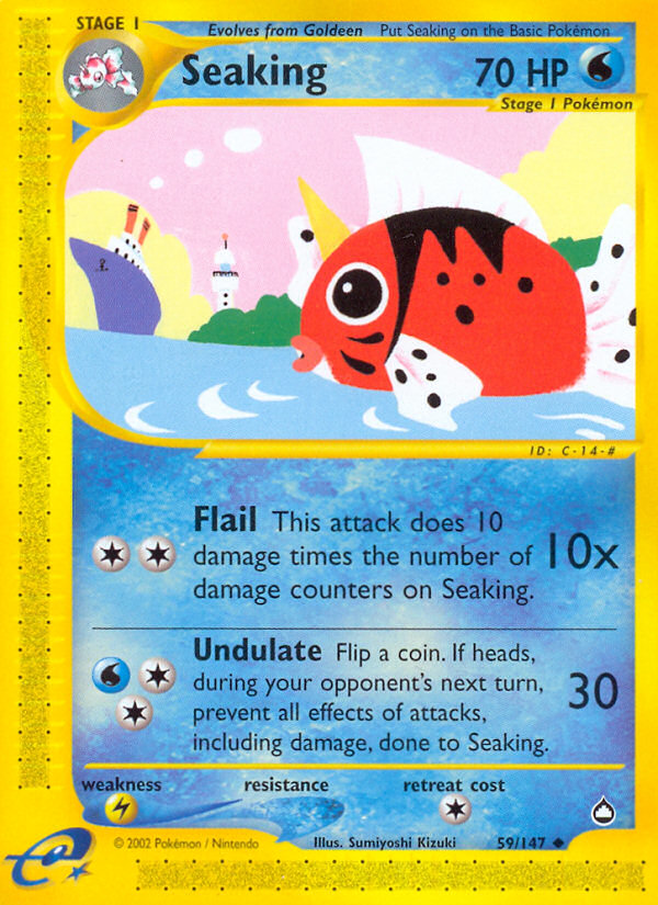 Seaking 59/147 Uncommon | Aquapolis | Pokemon Card