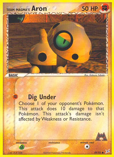 Team Magma's Aron 59/95 Common | Team Magma vs Team Aqua | Pokemon Card