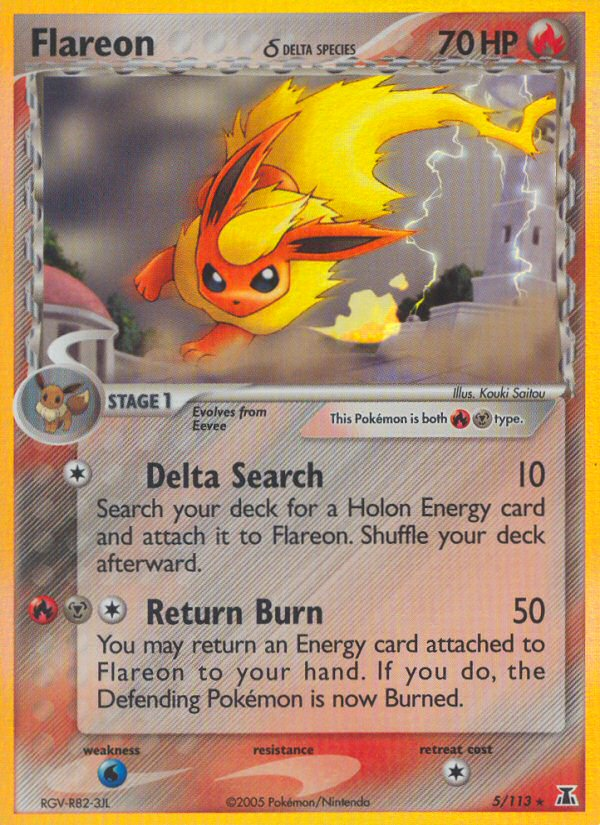 Flareon δ 5/113 Rare Holo | Delta Species | Pokemon Card