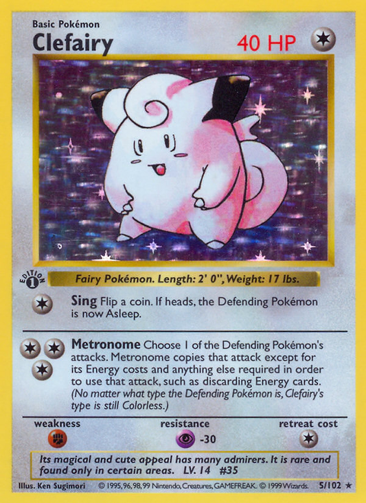 Clefairy 5/102 Rare Holo | Base | Pokemon Card