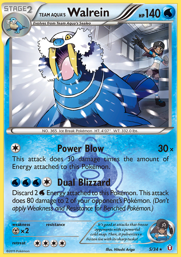 Team Aqua's Walrein 5/34 Rare Holo | Double Crisis | Pokemon Card