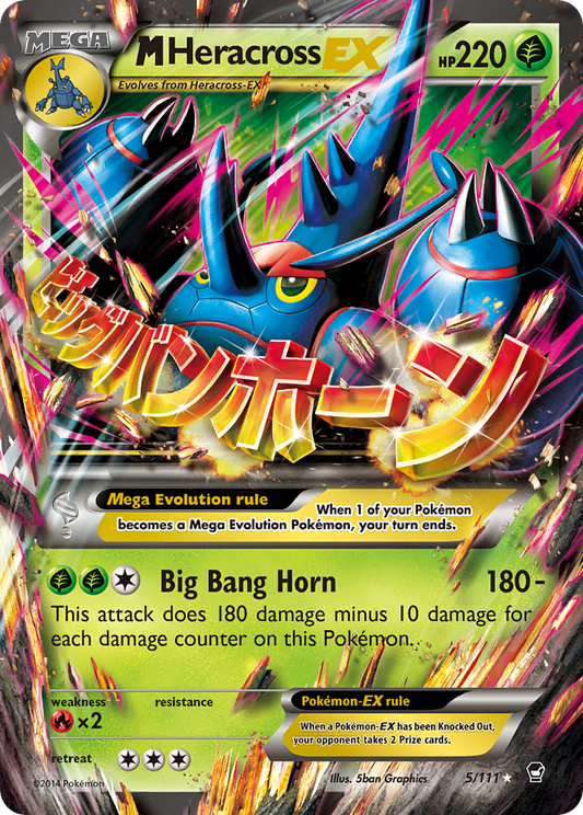 M Heracross-EX 5/111 Rare Holo EX | Furious Fists | Pokemon Card