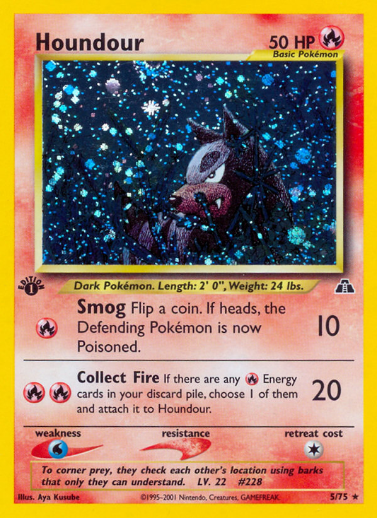Houndour 5/75 Rare Holo | Neo Discovery | Pokemon Card