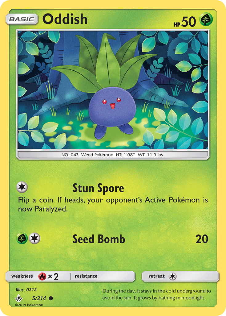 Oddish 5/214 Common | Unbroken Bonds | Pokemon Card