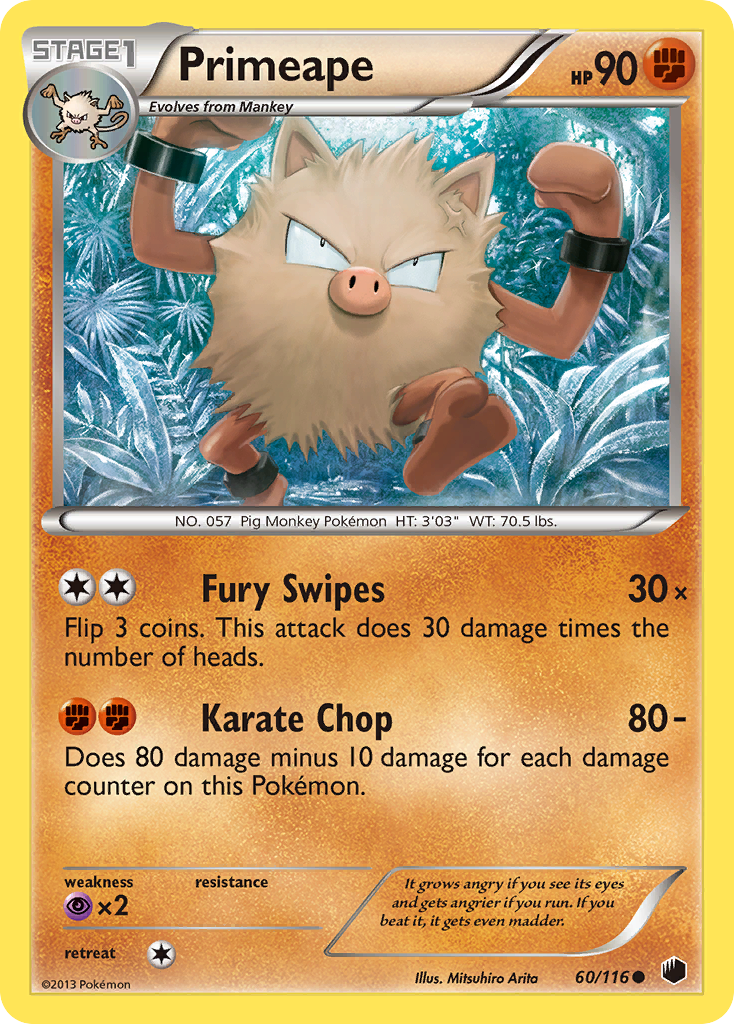 Primeape 60/116 Common | Plasma Freeze | Pokemon Card