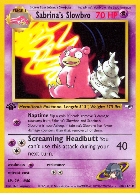 Sabrina's Slowbro 60/132 Uncommon | Gym Heroes | Pokemon Card