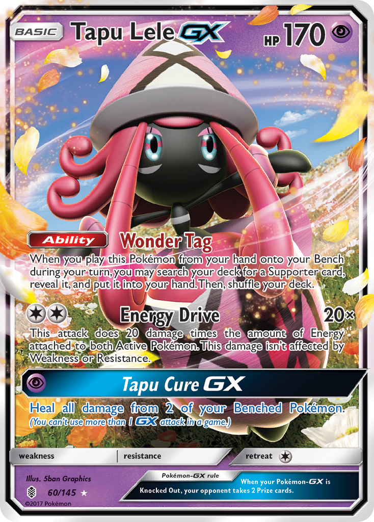 Tapu Lele-GX 60/145 Rare Holo GX | Guardians Rising | Pokemon Card