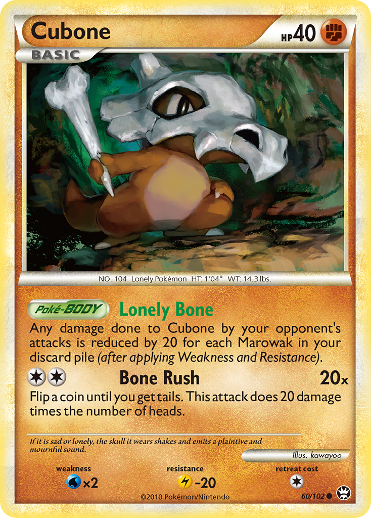 Cubone 60/102 Common | HS—Triumphant | Pokemon Card