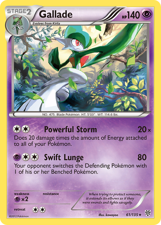 Gallade 61/135 Rare Holo | Plasma Storm | Pokemon Card