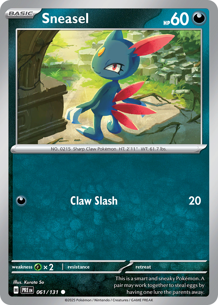 Sneasel 61/131 Common | Prismatic Evolutions | Pokemon Card