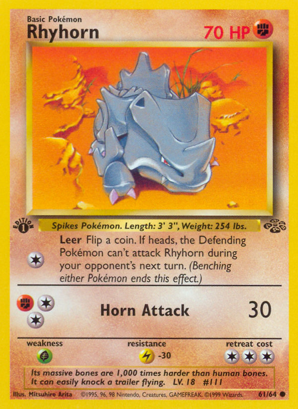 Rhyhorn 61/64 Common | Jungle | Pokemon Card