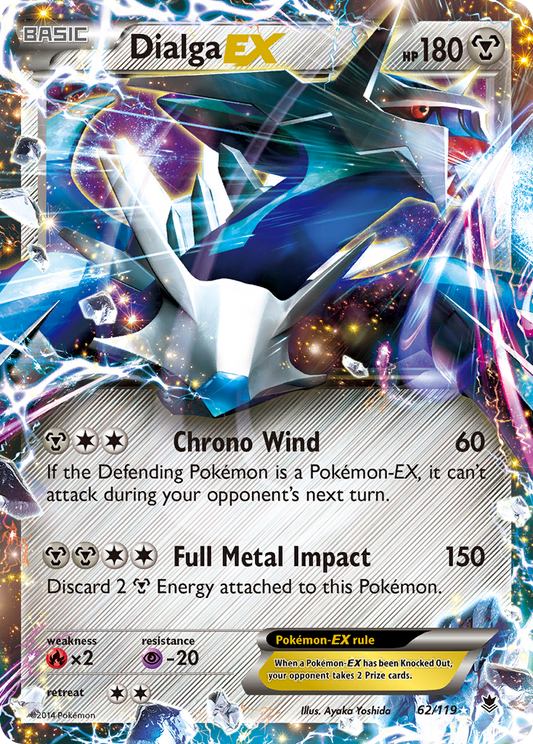 Dialga-EX 62/119 Rare Holo EX | Phantom Forces | Pokemon Card