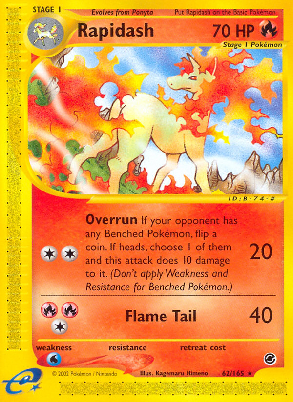 Rapidash 62/165 Rare | Expedition Base Set | Pokemon Card