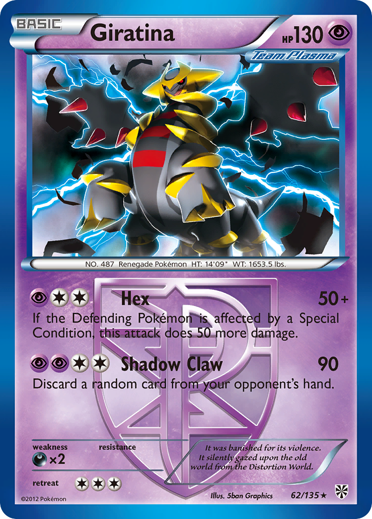 Giratina 62/135 Rare | Plasma Storm | Pokemon Card