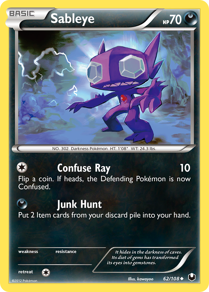 Sableye 62/108 Uncommon | Dark Explorers | Pokemon Card