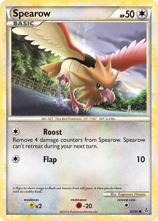 Spearow 62/95 Common | HS—Unleashed | Pokemon Card