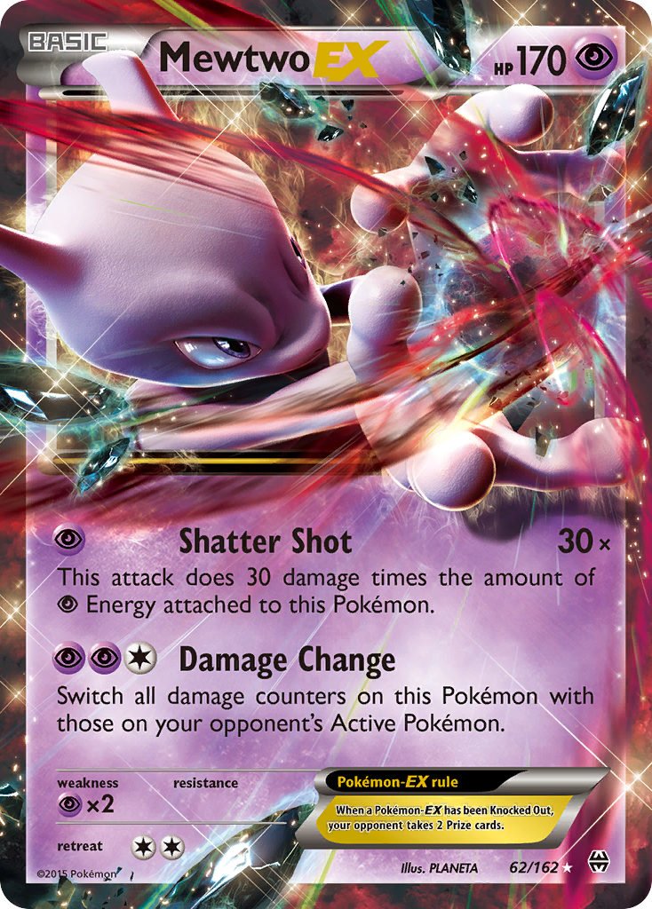 Mewtwo-EX 62/162 Rare Holo EX | BREAKthrough | Pokemon Card