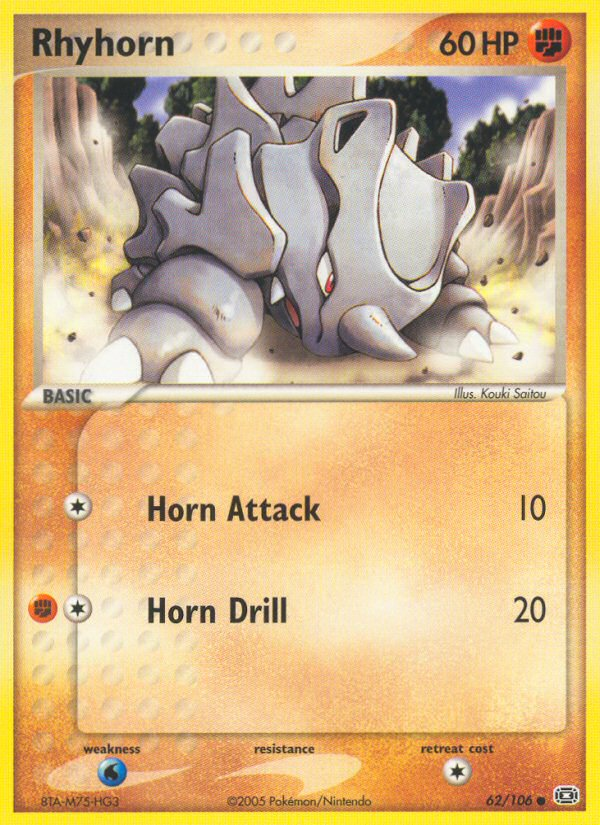 Rhyhorn 62/106 Common | Emerald | Pokemon Card