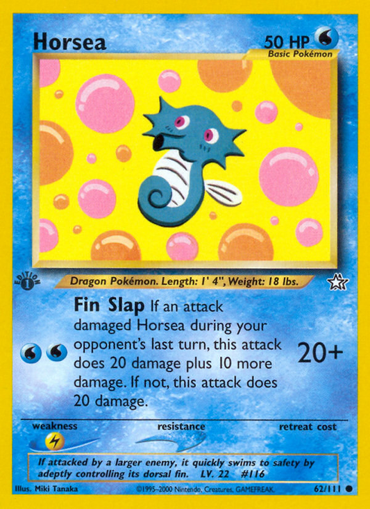 Horsea 62/111 Common | Neo Genesis | Pokemon Card