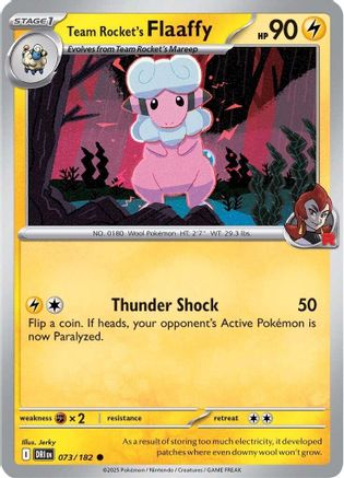 Team Rocket's Flaaffy 73/182 Reverse Holo | Destined Rivals | Pokemon Card