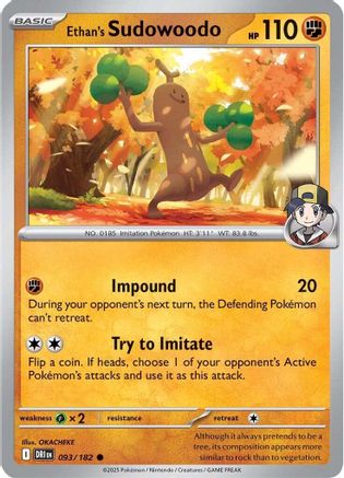 Ethan's Sudowoodo 93/182 Reverse Holo | Destined Rivals | Pokemon Card