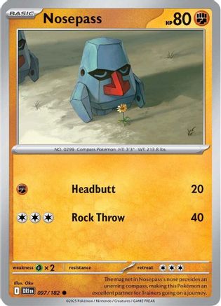 Nosepass 97/182 Reverse Holo | Destined Rivals | Pokemon Card