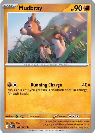Mudbray 107/182 Reverse Holo | Destined Rivals | Pokemon Card