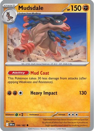 Mudsdale 108/182 Reverse Holo | Destined Rivals | Pokemon Card