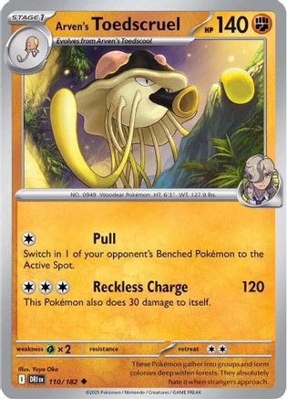 Arven's Toedscruel 110/182 Reverse Holo | Destined Rivals | Pokemon Card