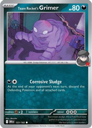 Team Rocket's Grimer 123/182 Reverse Holo | Destined Rivals | Pokemon Card