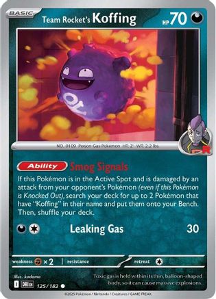 Team Rocket's Koffing 125/182 Reverse Holo | Destined Rivals | Pokemon Card