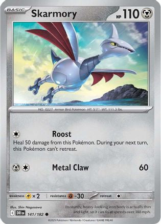 Skarmory 141/182 Reverse Holo | Destined Rivals | Pokemon Card